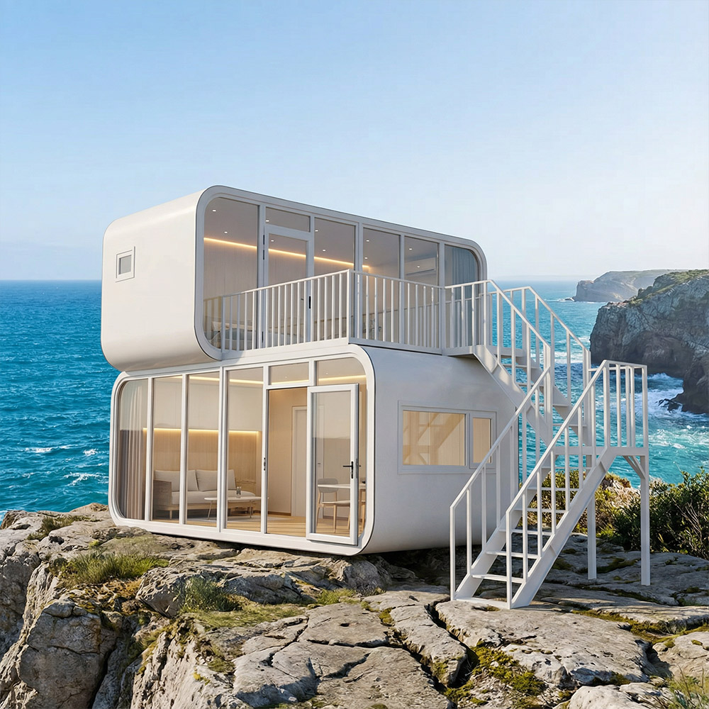 Portable Smart Outdoor Space Capsule habitans cum Access Scalae