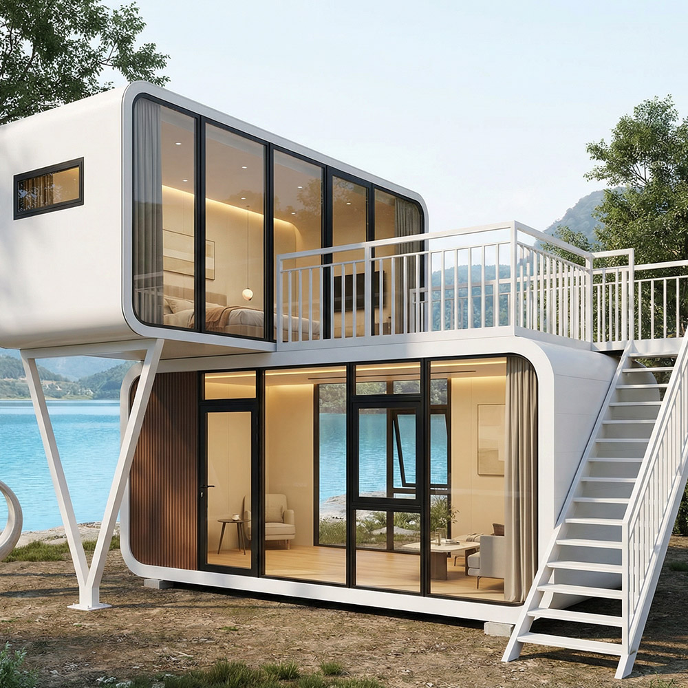 Portable Smart Outdoor Space Capsule habitans cum Access Scalae