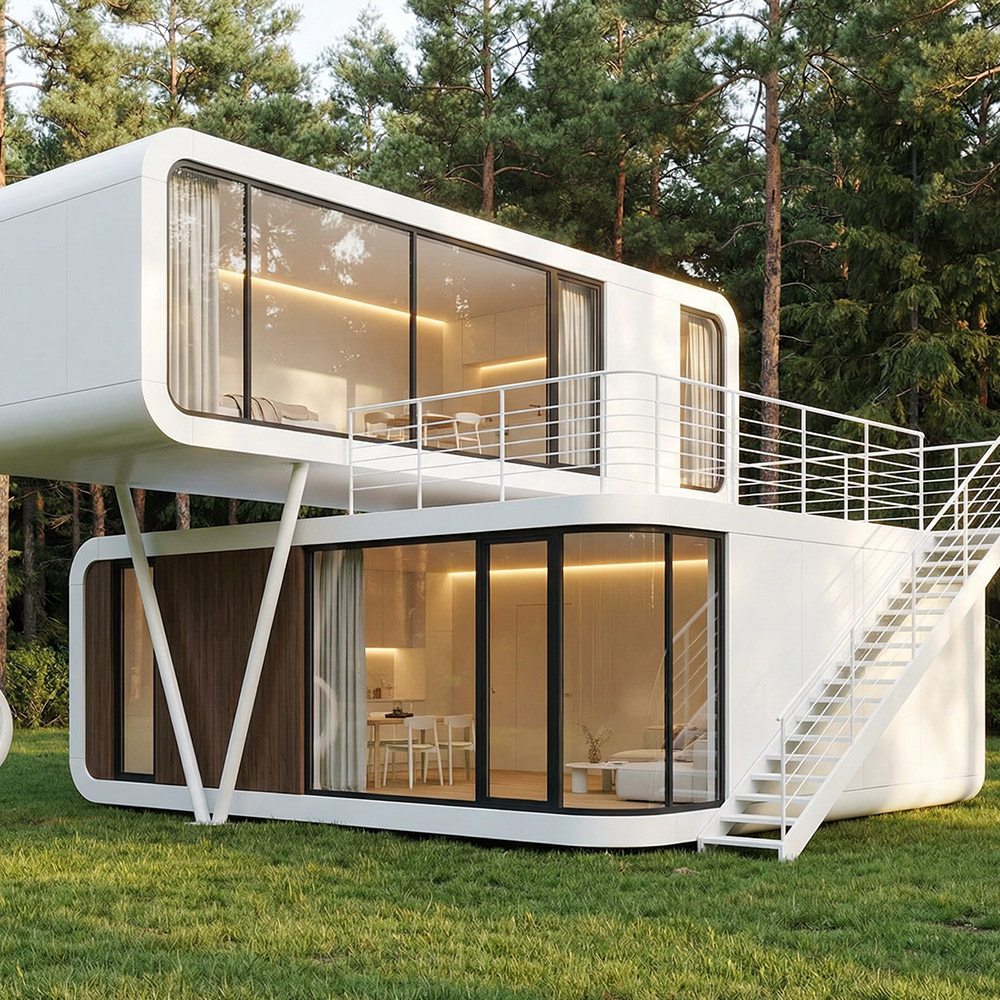 Portable Smart Outdoor Space Capsule habitans cum Access Scalae