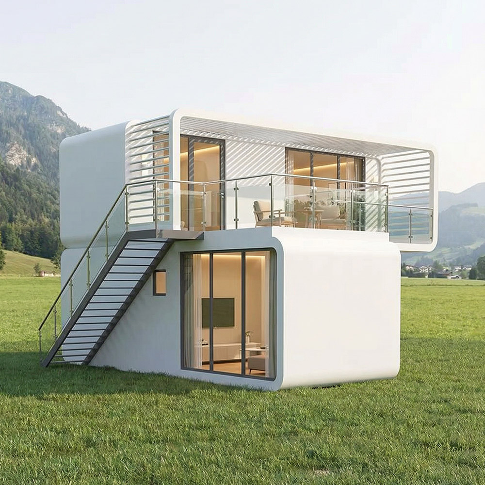 Portable Smart Outdoor Space Capsule habitans cum Access Scalae
